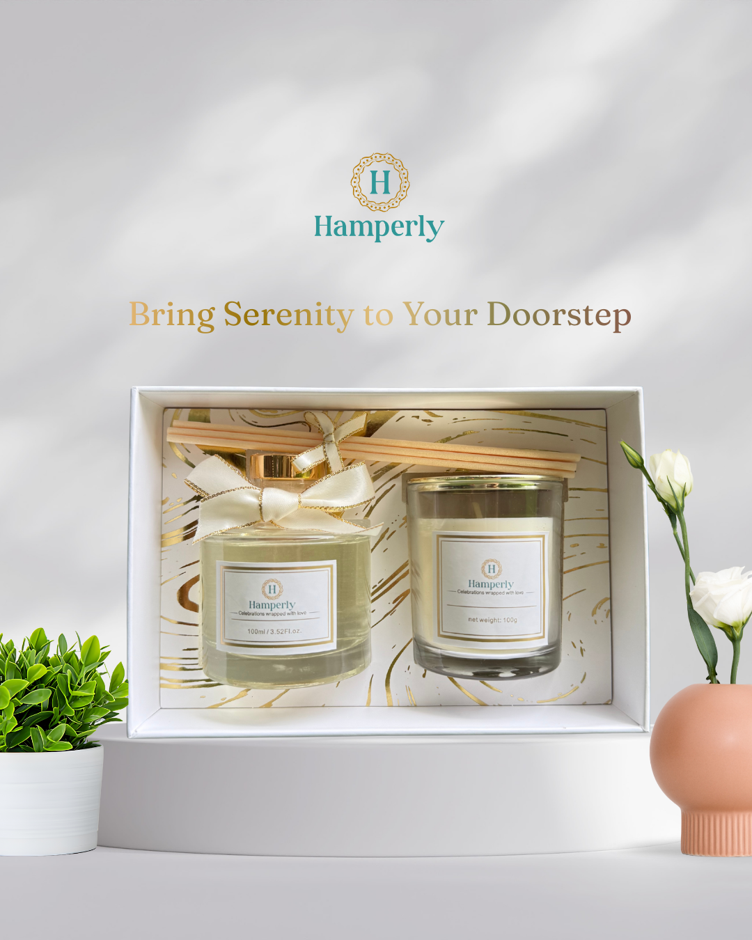 Hamperly Candle and Diffuser Serenity Set