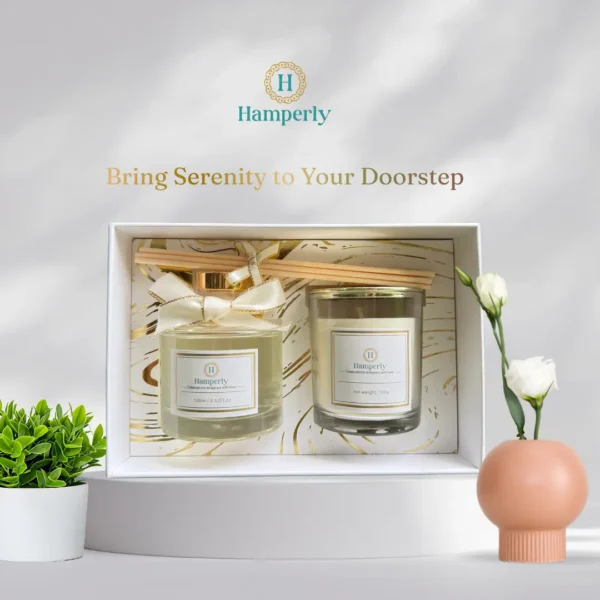 Serenity Candle and Diffuser Set by hamperly